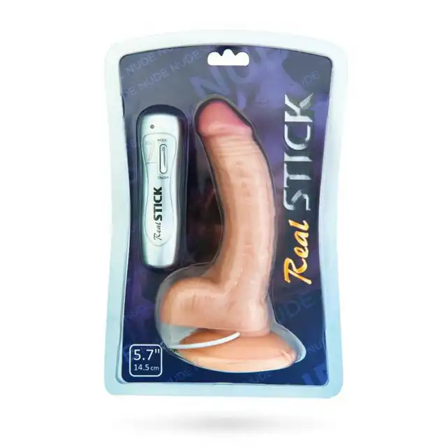 Boss Of Toys - Real Stick 14,5 cm. Realistyczny wibrator z przyssawką i pilotem 