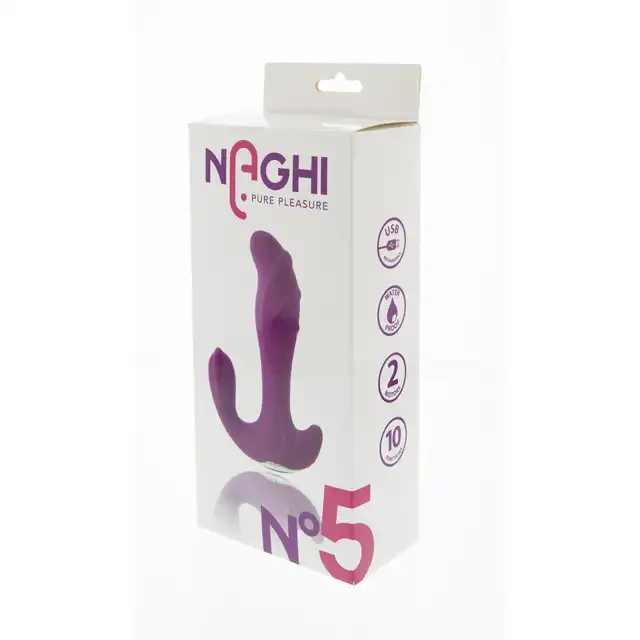 Naghi - no 5 Duo Vibrator USB. Wysokiej jakości silikonowy masażer prostaty. USB. 10 trybów