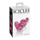 Icicles – No. 75. Różowa szklana wtyczka analna. Eleganckie dzieło sztuki erotycznej od renomowanej marki