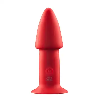 Rechargeable Butplug Red 5 Inch - 5-cio Calowy Plug Czerwony z Wibracjami