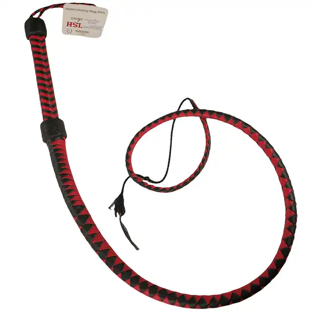 Fetish Boss Series - Whip Red Black. Skórzany bat aż 180 cm długości!