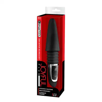 Joyful Plug Vibrator 5,5 Inch Black - Wyjątkowo Elegancki Wibrujący Plug 5,5 cala Czarny USB