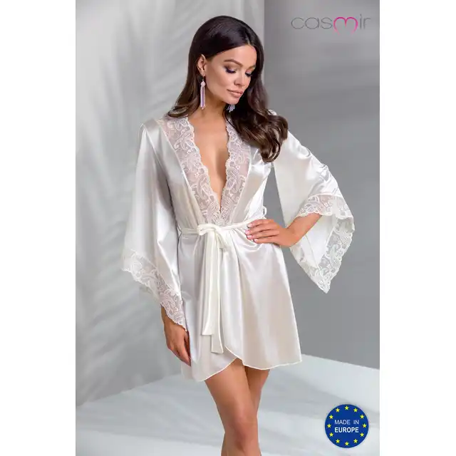 Casmir - Inoe  subtelny peniuar w kolorze ecru L/XL 