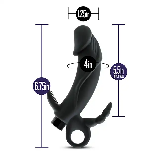 Blush - Performance Plus Apex Black USB. Wielofunkcyjna nakładka na penisa. Wibruje!