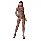 Passion - elegancka czarna Siateczna/Bodystocking z otwartym krokiem. rozmiar Uniwersalny. Model: BS068B