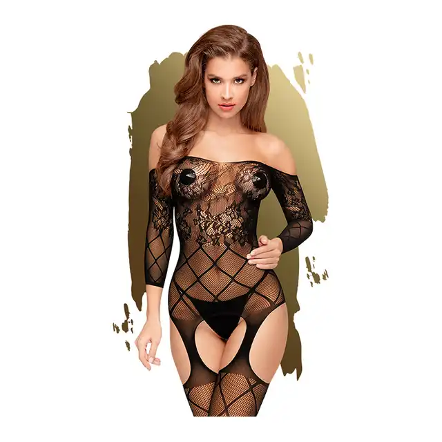 Penthouse - Top-Notch S/L. Zmysłowy bodystocking z rękawami 3/4 