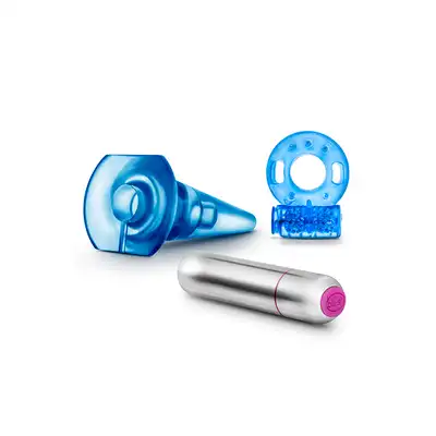 Blush - Quickie Kit Get Off Blue. 3 częściowy zestaw dla dwojga 