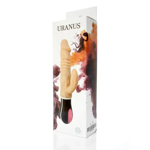 Boss Series - Wibrator-URANUS-USB-12function - Wibrator z cyberskóry  z unikalnym ruchem posuwisto-zwrotnym połączonym dodatkowo z rotacją !