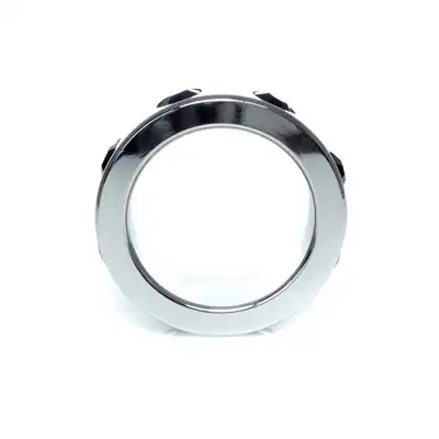 Pierścień-Metal Cock Ring with Black Diamonds Medium