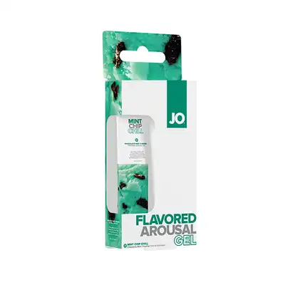 System Jo - Flavored Arousal Gel Mint Chip Chill 10 ml - Profesjonalny lubrykant na bazie wody o smaku chłodzącej mięty z nutą czekoladową
