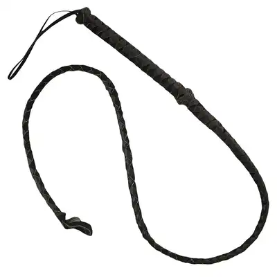 Fetish Boss Series - Whip Black. Czarny pleciony bat 160 cm długości