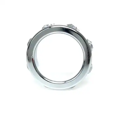 Bseries - Pierścień-Metal Cock Ring with Cristal Diamonds Small