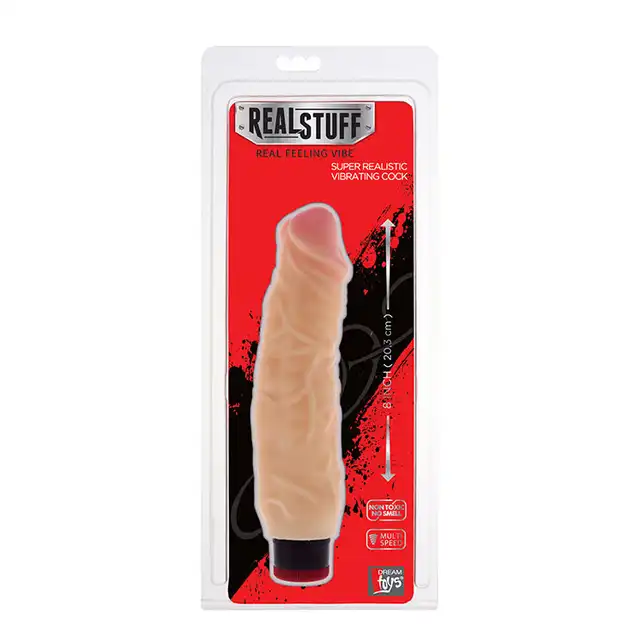 Dream Toys - Realstuff 8 inch Flesh. Realistyczny wibrator z cyberskóry 20,3 cm długości