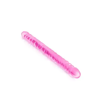 Pure Jelly - Double Dong Dildo. Dwustronne elastyczne dildo żelowe 34 cm. Różowe