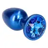 Toyz 4 Lovers - Plug Pleasure Night. Niezwykły metalowy niebieski korek analny z kryształem ozdobnym. 7 cm