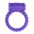 Easy Toys - Cockring with Vibrator - Purple. Specjalny ring z wypustkami naokoło. Wibrujący.