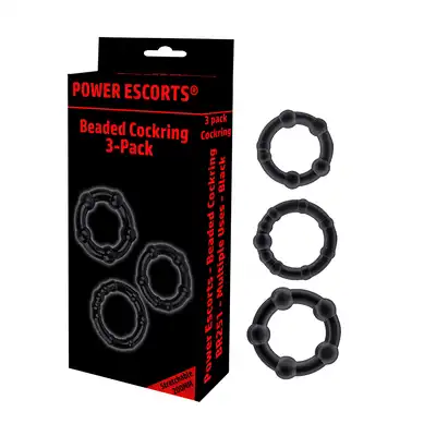 Beaded cockring 3 pack clear in colour box
