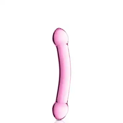 Glossy Toys - No.7 Dildo. Dwustronne różowe dildo z wysokiej jakości szkła
