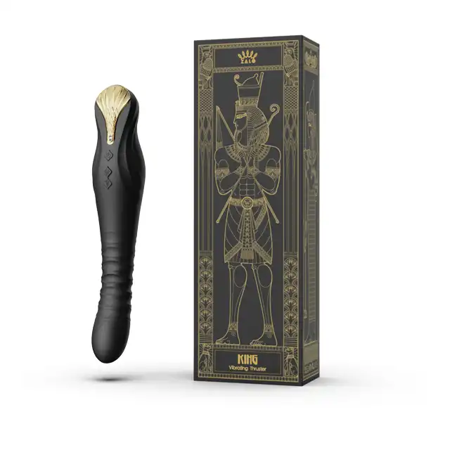  Zalo - King Vibrating Thruster Black. Ekskluzywny wibrator z ruchem posuwistym. 40 uderzeń na sekundę!