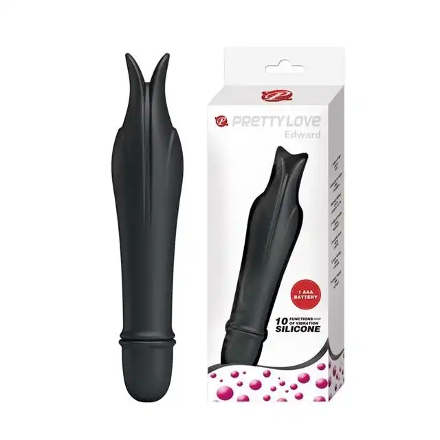 Pretty Love - Edward Vibrator Black. Uroczy mini wibratorek z silikonu do stymulacji łechtaczki