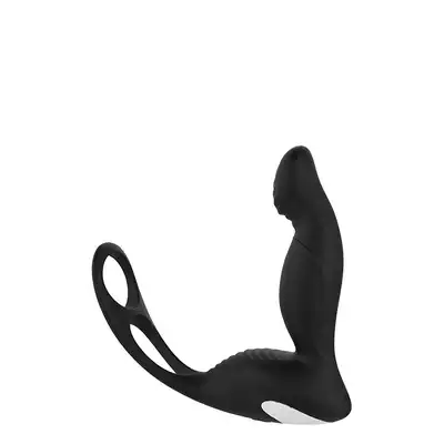 Dream Toys - Cheeky Love P-Pleaser Enhance. 3 w 1: masażer prostaty, krocza oraz ring na penisa! Czarny silikon