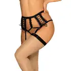 Obsessive - Bravelle pas do pończoch czarny S/M. Koronkowy pas do pończoch podkreślający figurę!