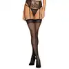 Obsessive - S813 pończochy czarne S/M. Elegancka prostota