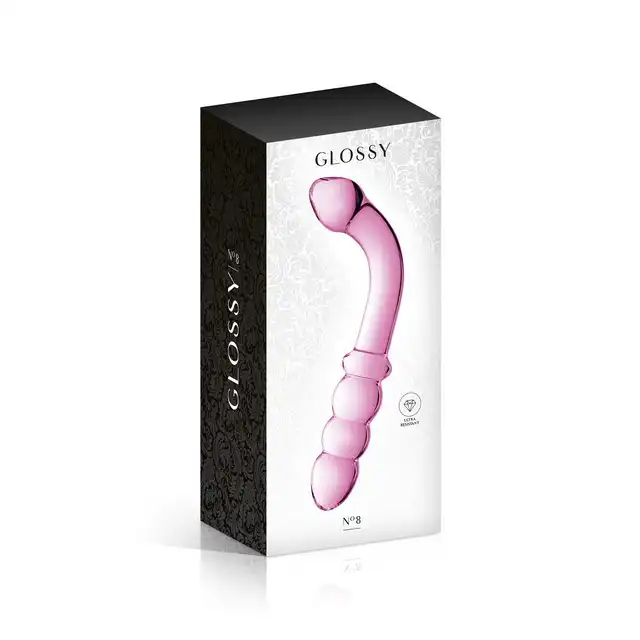 Glossy Toys - No.8 Pink Dildo. Szklane dildo do multistymulacji. Punkt G i punkt P