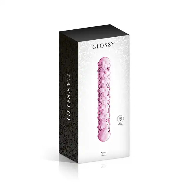 Glossy Toys - No.6 Pink Dildo. Super stymulujące szklane dildo z wypustkami