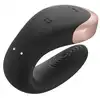 Satisfyer - Double Love Black. Silikonowy wibrator dla par sterowany przez pilota lub aplikację