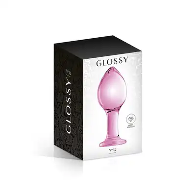 Glossy Toys - No.32 Pink Buttt Plug. Wtyczka analna z różowego szkła zdobiona na końcu