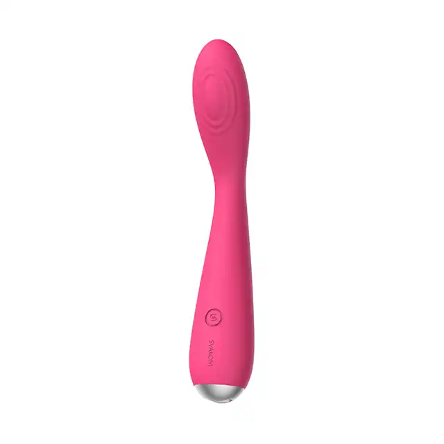 Svakom - Iris Vibrator Plum Red USB. Wibrator do stymulacji punktu G i łechtaczki. Super wygięcie