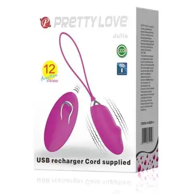 Pretty Love - Julia Vibrating Egg USB. Jajeczko wibrujące z wypustką stymulującą punkt G + pilot