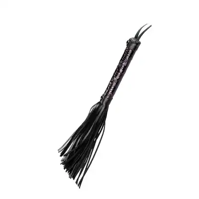 Blaze - Whip Purple - czarny bat skórzany z eleganckim tłoczeniem