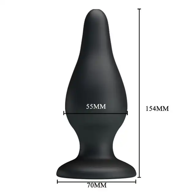 Pretty Love - Sturdy Silione Anal Plug - duży, silikonowy czarny korek analny