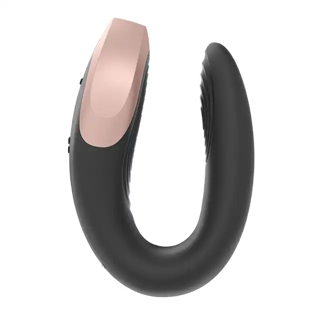 Satisfyer - Double Love Black. Silikonowy wibrator dla par sterowany przez pilota lub aplikację