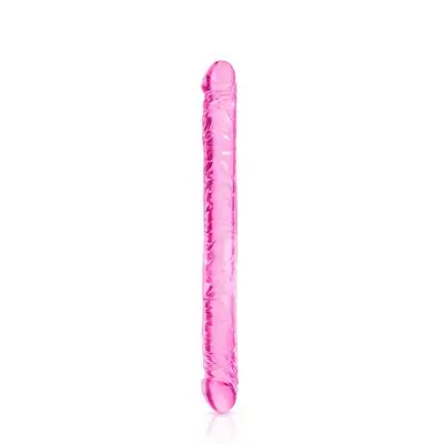 Pure Jelly - Double Dong Dildo. Różowe podwójne dildo 44 cm. Super giętkie