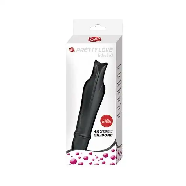 Pretty Love - Edward Vibrator Black. Uroczy mini wibratorek z silikonu do stymulacji łechtaczki