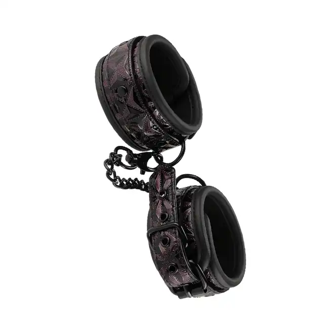 Blaze - Handcuffs Purple 12 cm łańcuch. Oryginalne fioletowo-czarne kajdanki 