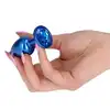 Toyz 4 Lovers - Plug Pleasure Night. Niezwykły metalowy niebieski korek analny z kryształem ozdobnym. 7 cm