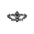 Concorde - Masque Ballo Maschera - czarna figlarna maska przyozdobiona srebrnymi cekinami