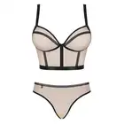 Obsessive - Nudelia top i figi S/M. Elegancki i seksowny dwuczęściowy komplet z czarnymi wstawkami