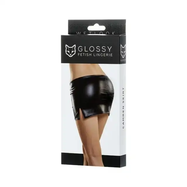 Glossy - Carmen Skirt L - błyszcząca mini, podkreślająca pośladki. Rozmiar L