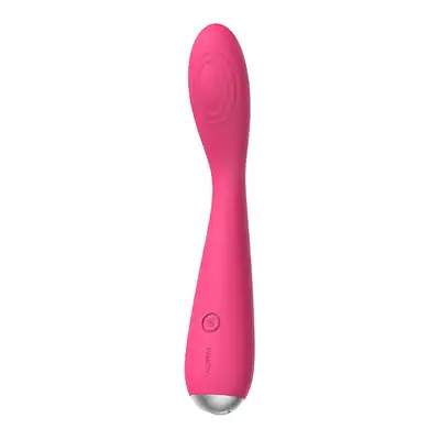 Svakom - Iris Vibrator Plum Red USB. Wibrator do stymulacji punktu G i łechtaczki. Super wygięcie