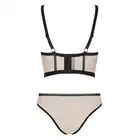 Obsessive - Nudelia top i figi S/M. Elegancki i seksowny dwuczęściowy komplet z czarnymi wstawkami