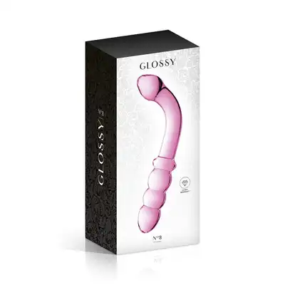 Glossy Toys - No.8 Pink Dildo. Szklane dildo do multistymulacji. Punkt G i punkt P