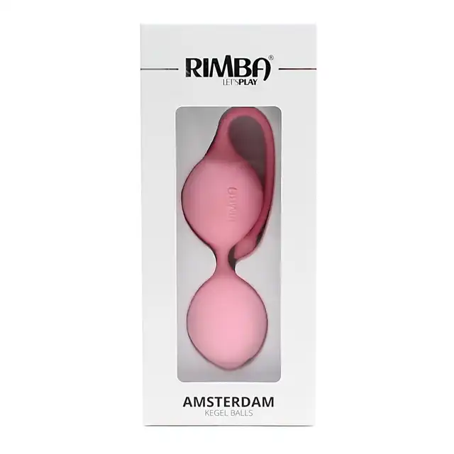 Rimba - Amsterdam Kegel Balls. Kulki gejszy wykonane z gładkiego silikonu 84 gramy. Pastelowy róż
