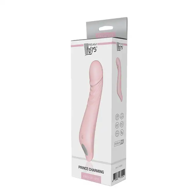 Dream Toys - Prince Charming Pink. Silikonowy wibrator z teksturowaną powierzchnią 9 trybów. USB