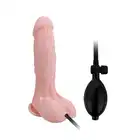 Baile - Inflatable Dildo 18,5 cm. Mocno rozpychające nadmuchiwane dildo z przyssawką i pompką ręczną 
