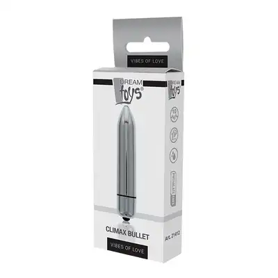Dream Toys - Climax Bullet 10 Speed. Srebrny mini wibrator. Bardzo mocne wibracje